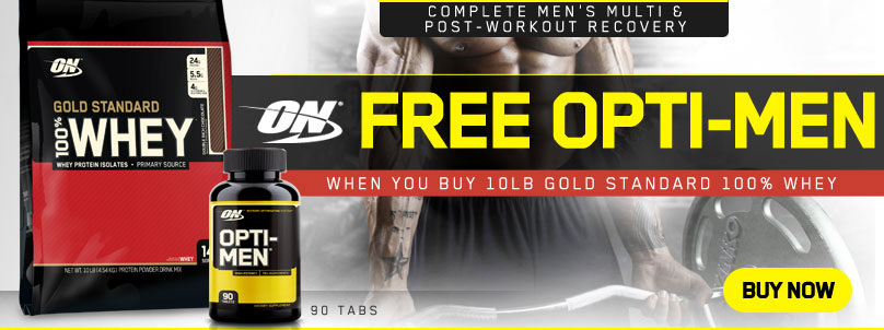 Free Optimum Optimen with the purchase of Muscle Building Whey Protein Powder*